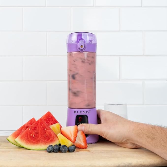 BLENDi Pro+ Portable Blender (17.5oz, Purple) – Powerful 120W Motor, USB-C Rechargeable, Cordless Personal Blender for Smoothies, Shakes & More – BPA-Free, Self-Cleaning, Travel-Friendly