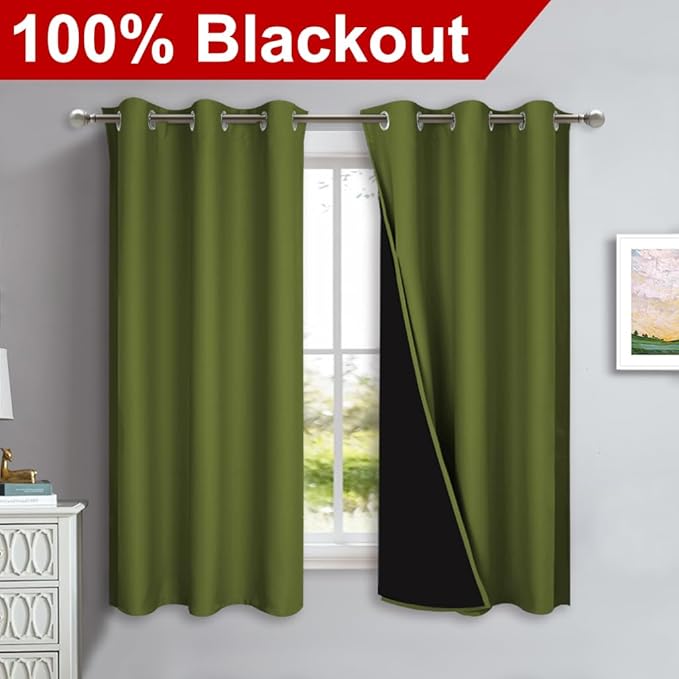 NICETOWN 100% Blackout Short Curtains