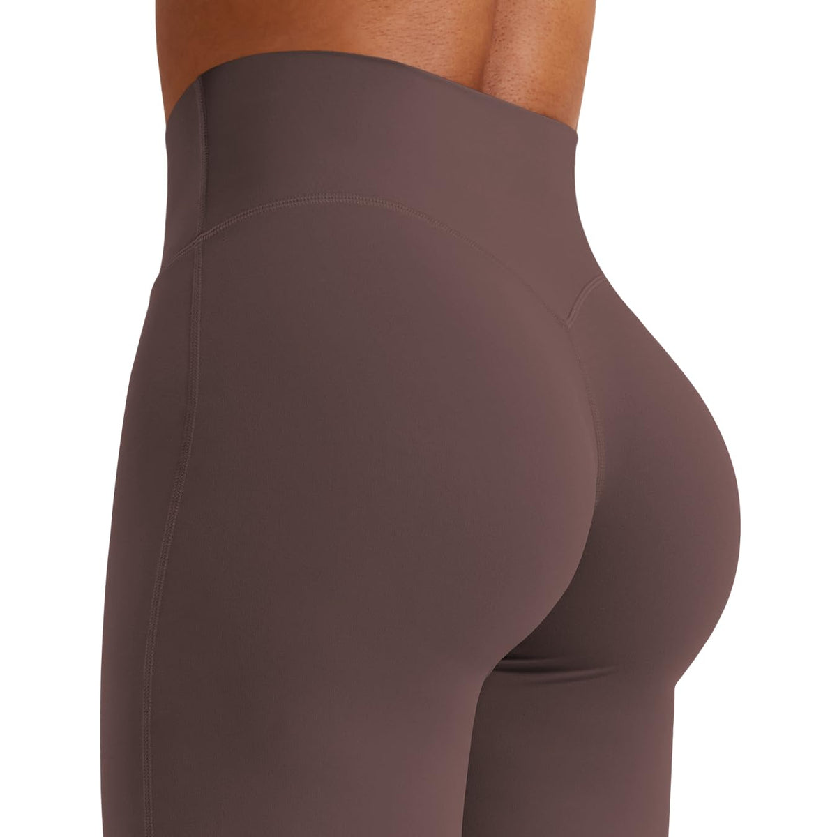 YEOREO Workout Leggings Womens No Front Seam Straight Leggings 35" High Waist Buttery Eddiy Gym Yoga Pants Plum Brown S