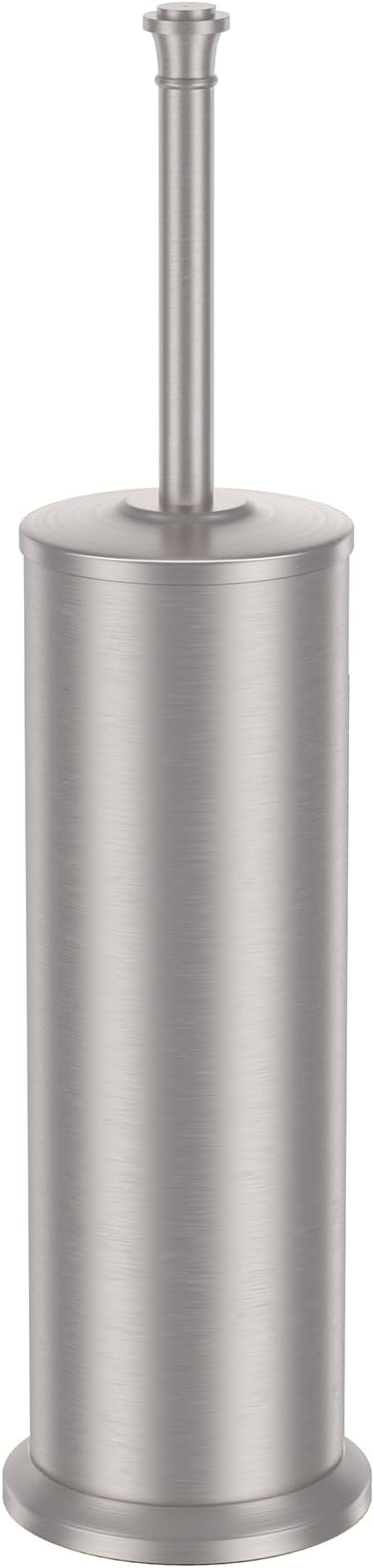 Stain Nickel Toilet Brush and Holder，Extra Long Handled Toilet Brush for Bathroom，Stainless Steel Heavy Duty Toilet Bowl Brush,Removable Inner Bowl,Deep Cleaning Dense Bristles Brush -Space Saving