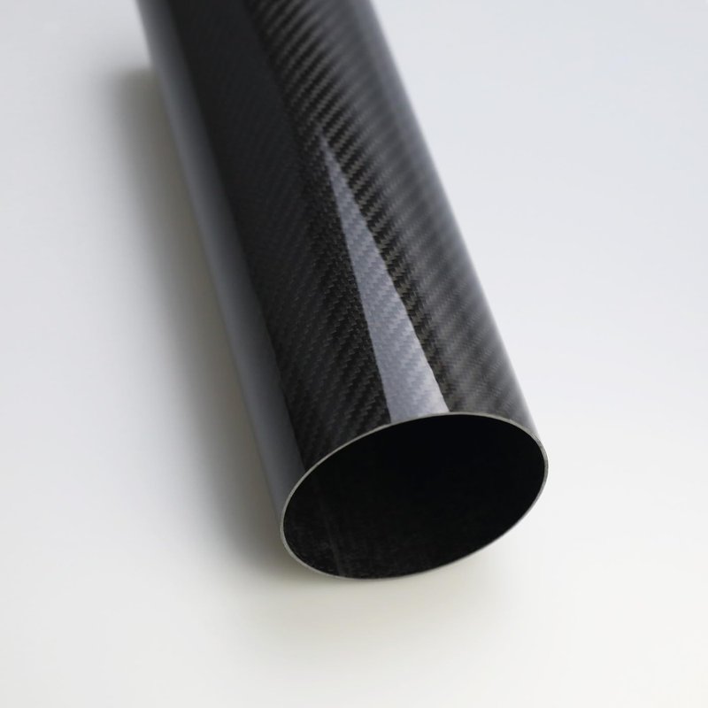 KRD PERFORMANCE 102mm (4") OD Straight Carbon Fiber Tube, 4 Inch Outer diameter, Length 300mm (11.8"), 1.5mm Thickness, 3K Twill Real Carbon Fiber Pipe