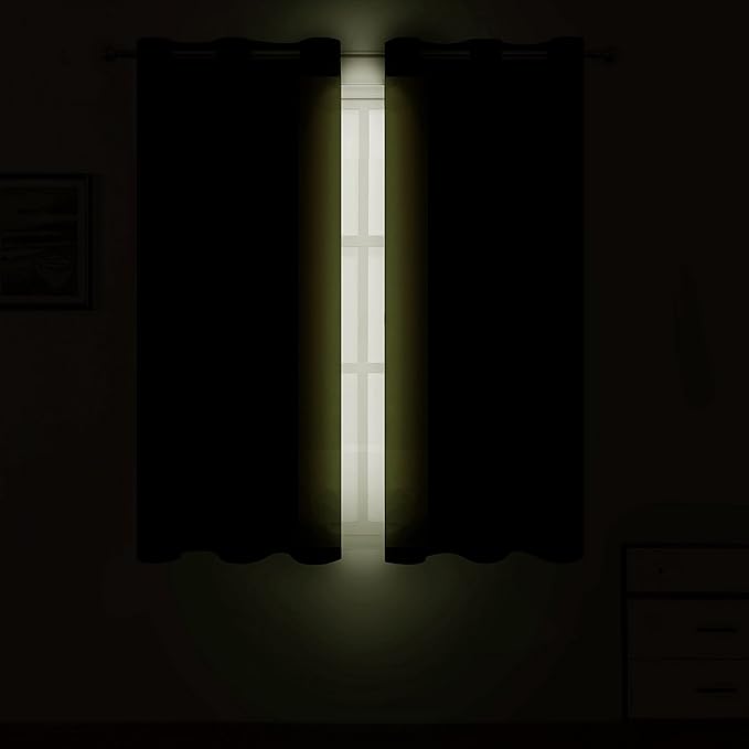 LEMOMO Olive Green Blackout Curtains 66 x 63 Inch Length/Set of 2 Curtain