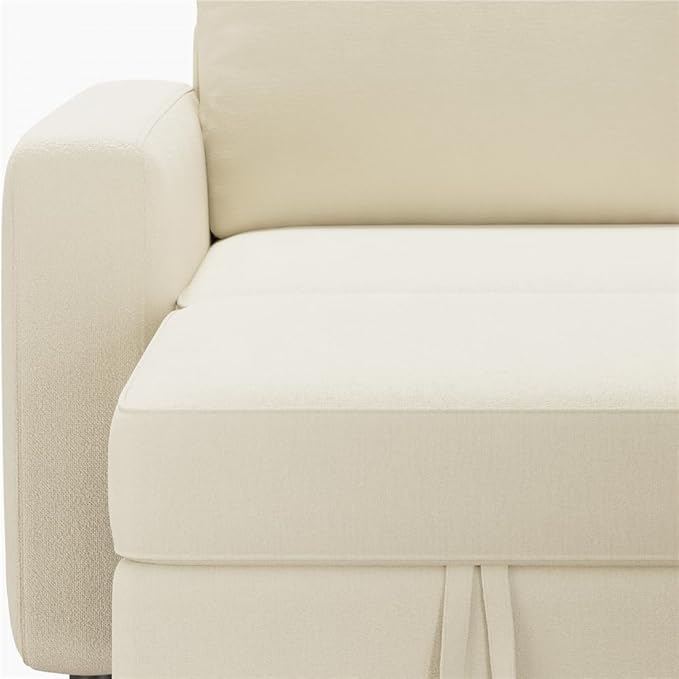 Yaheetech Sectional Sofa L-Shaped Sofa Couch Bed w/Chaise & USB, Reversible Couch Sleeper w/Pull Out Bed & Storage Space Living Room Beige