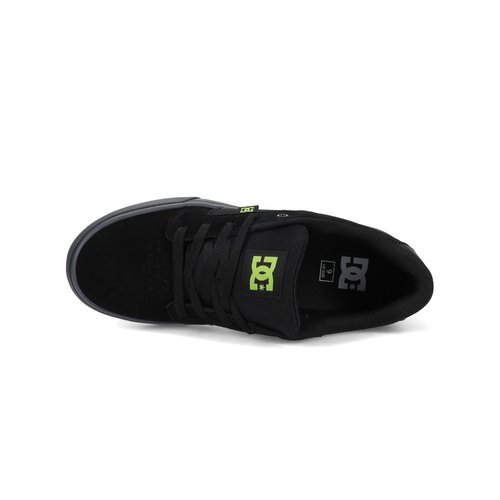 DC Men's Anvil Casual Skate Sneaker, Black/Lime, 7