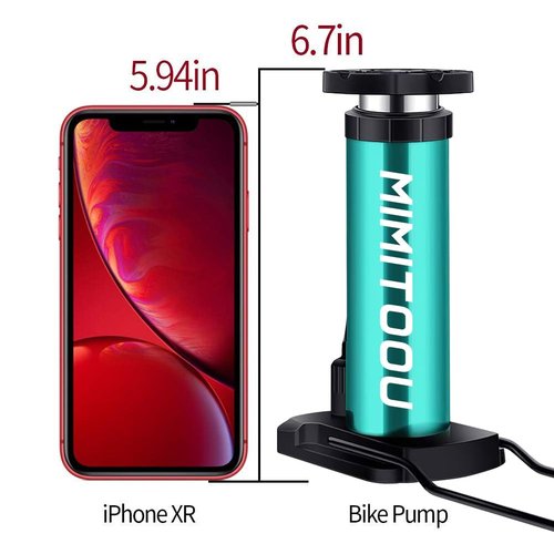 Bike Pump, Mini Bicycle Pump Portable Bike Floor Pump with Presta and Schrader Valves Aluminum Alloy Floor Bicycle Air Pump Compact Mini Bike Tire Pump, Extra Valve and Gas Needle for All Bike -Blue