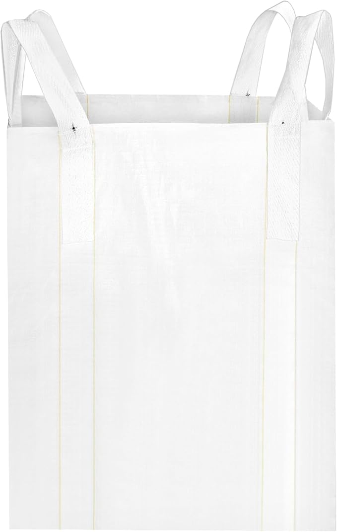 QWORK FIBC Bulk Bag, 4 Pack Sandbags 1 Ton Industrial Grade Bag Holds 2200 LBS, Woven Polypropylene Bags 35" x 35" x 43"
