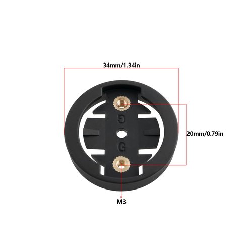 SING F LTD 4PCS Bicycle Fixed Base Computer Mount Insert Kit Base Adaper Hole Spacing 20mm Compatible with Garmin Front Bike MountiBlack