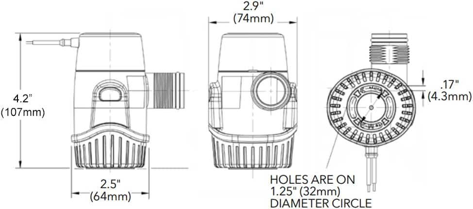 Rule 500 GPH 25SA Electronic Sensing Bilge Pump - Efficient Water Removal for Boats