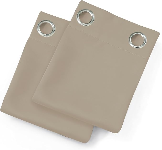 LEMOMO Khaki Thermal Blackout Curtains/38 x 63 Inch/Set of 2 Panels Room