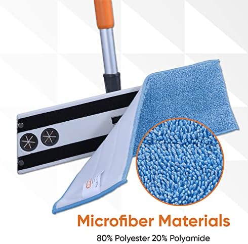Superio Microfiber Mop Replacement Head, 16 inch Damp Mop Pad Refill for Miracle Mop Dusting and Spray Mop, attaches to Velcro mop(2 Pack)