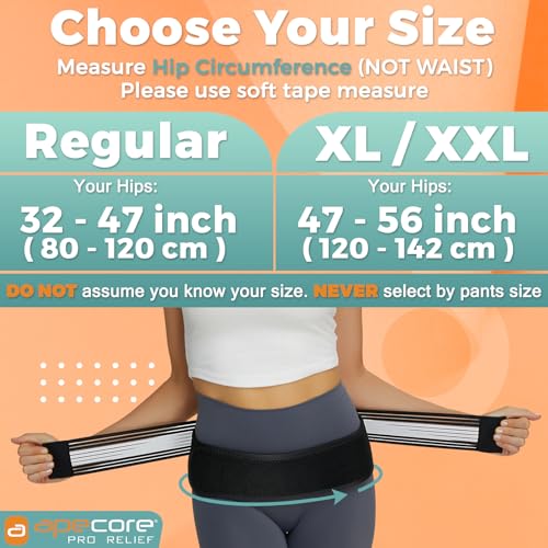 Sacroiliac Hip Belt for Women and Men That Alleviates Sciatic, Pelvic, Lower Back, Leg and Sacral Nerve Pain Caused by Si Joint Dysfunction| Trochanter Brace (XL-XXL)