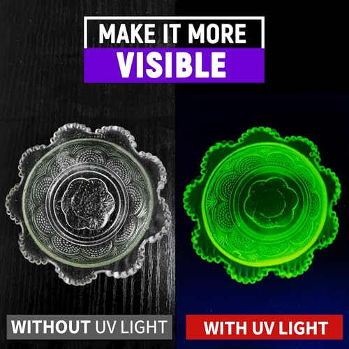 UV Flashlight Black Light USB Rechargeable 395nm Blacklight Mini, Wood's Lamp Portable Handheld Powerful LED Ultraviolet Lights Flashlights, for Resin Curing, Uranium Glass, Pet Dog Urine Detection