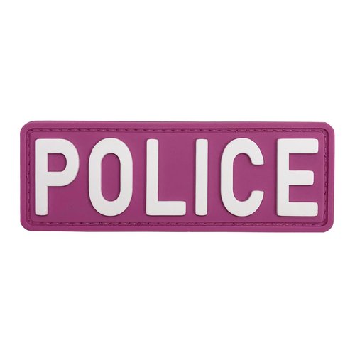uuKen PVC Police Patch Small 4x1.4 inches Pink Background for Tactical Vest Bags Backpacks Hat Cap (Pink Background)