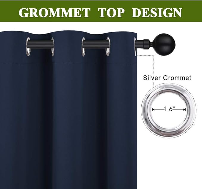 NICETOWN Blackout Draperies Curtains, All Season Thermal Insulated Solid