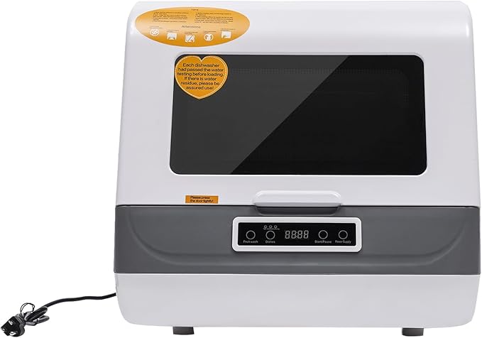 110V 800W Countertop Dishwasher w/360°Spray, 3 Wash Programs Portable Dishwasher w/Strong Air-Dry System, Automatic Dishwasher for Kitchen, Office, RV, 12-20 Tablewares (17.72 * 15.75 * 17.3in-white)