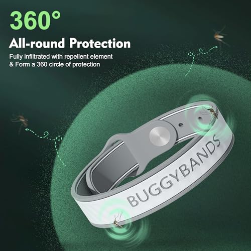 Mosquito Repellent Bracelets,12 Pack Silicone Mosquito Repellent Bands with DEET Free, Natural & Waterproof Bug Wristbands for Kids and Adults, Outdoor Traveling Protection