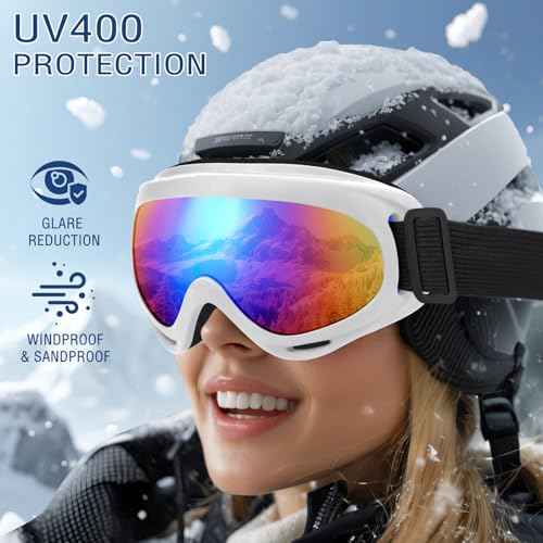 OXG 2 Pack Snowboard Ski Goggles, UV Protection Winter Snow Sports Goggles for Kids Teens Adult