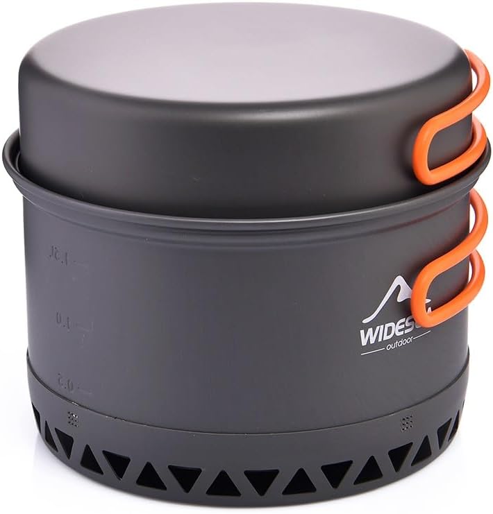 widesea Camping Cookware Outdoor Pot Pan Cooking Equipment Heat Exchange Design for Hiking Backpacking Travel