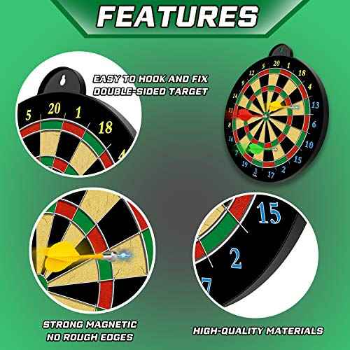 Magnetic Dart Board - 12pcs Magnetic Darts - Excellent Indoor Game and Party Games - Gifts for 5 6 7 8 9 10 11 12 Year Old Boy Kids