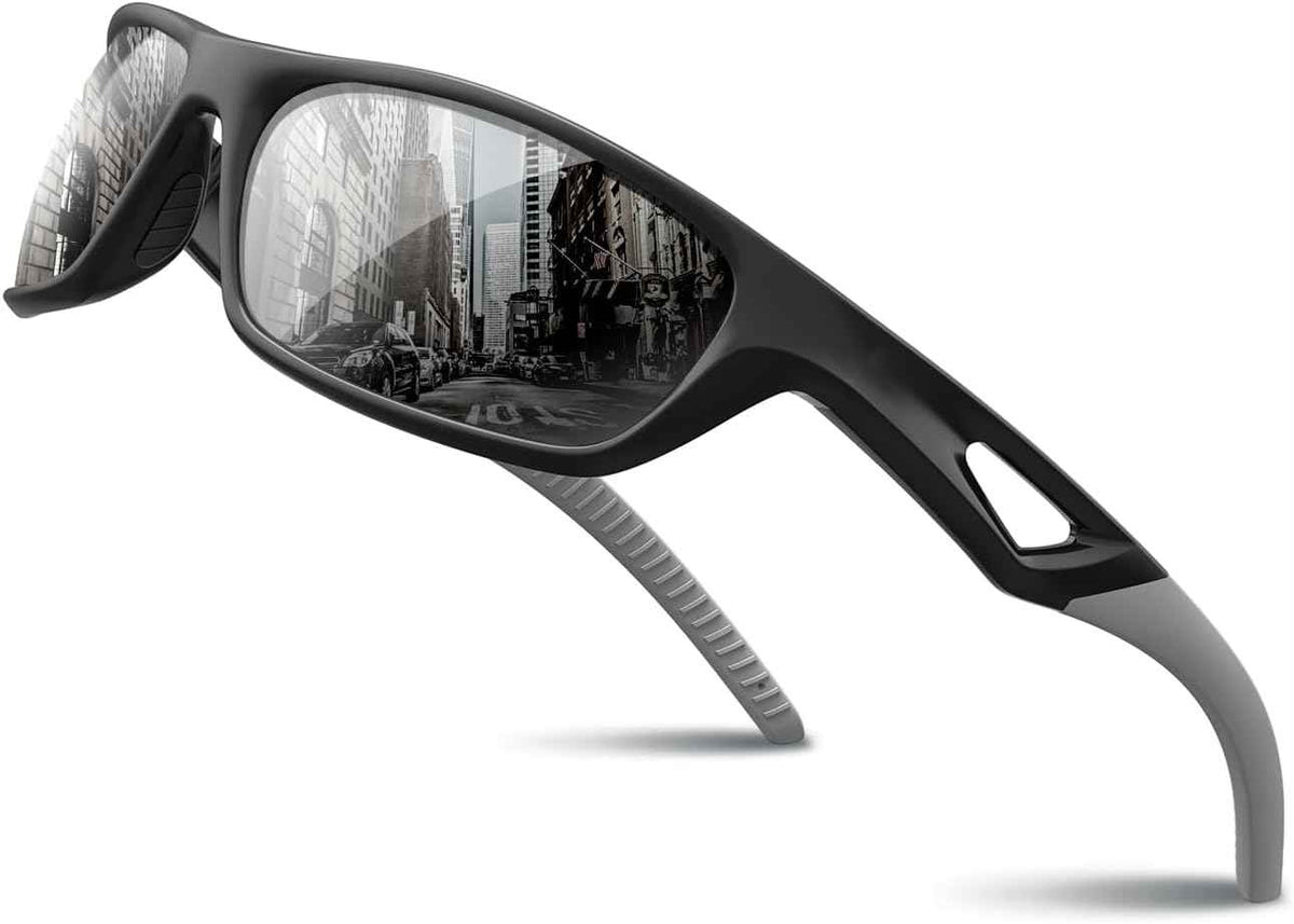 RIVBOS Polarized Sports Sunglasses for Men & Women - TR90 Frame for Cycling, Fishing, Running