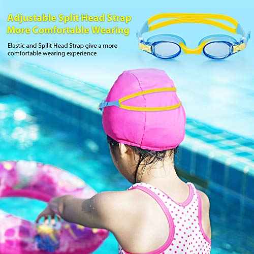 Portzon Unisex-Child Swim Goggles, Anti Fog No Leaking Clear Vision Water Pool Swimming Goggles