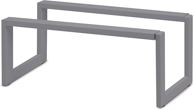 QUALIAZERO 2-Tier Expandable Shoe Rack – Durable Organizer Shelf for Entryways, Bedrooms, Bathrooms, and Laundry Rooms (STORMY MIST, 2 PACK)