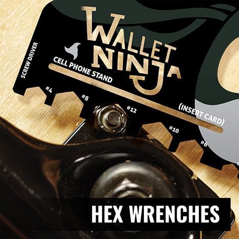 Wallet Ninja 18-in-1 Multitool Card – Versatile Credit Card Tool with Bottle Opener, Screwdrivers & Phone Stand – Black