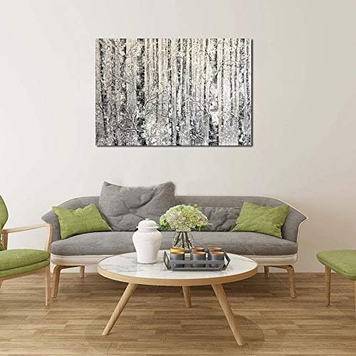 Yihui Arts Modern Birch Tree Canvas Wall Art