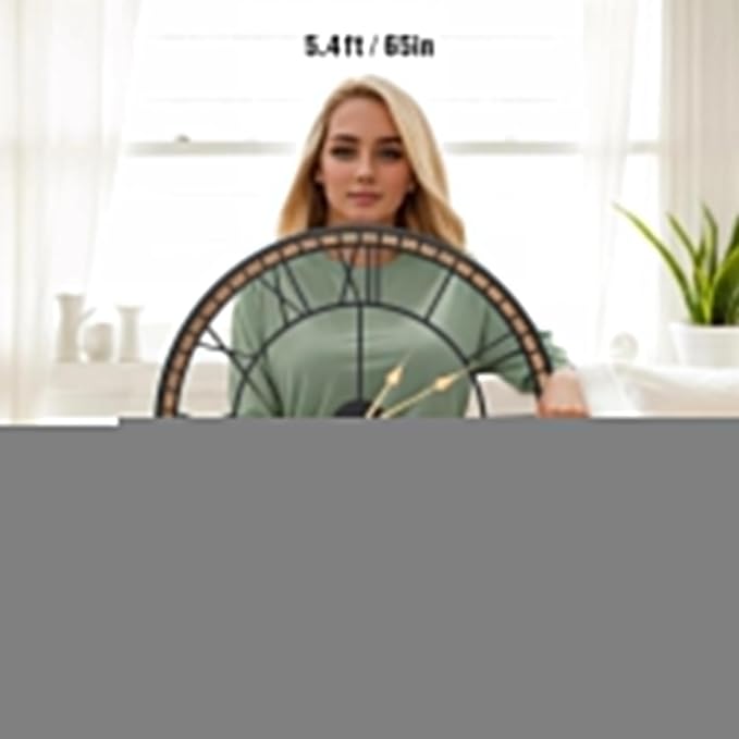 Micasso Large Farmhouse Wall Clock: 24 inch Modern Metal Black