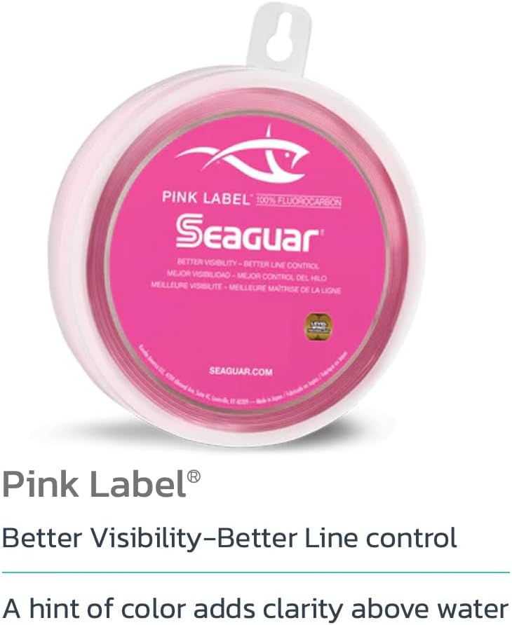 Seaguar Pink Label Fluorocarbon Saltwater Fishing Leader Line - Durable & Versatile, Multiple Sizes