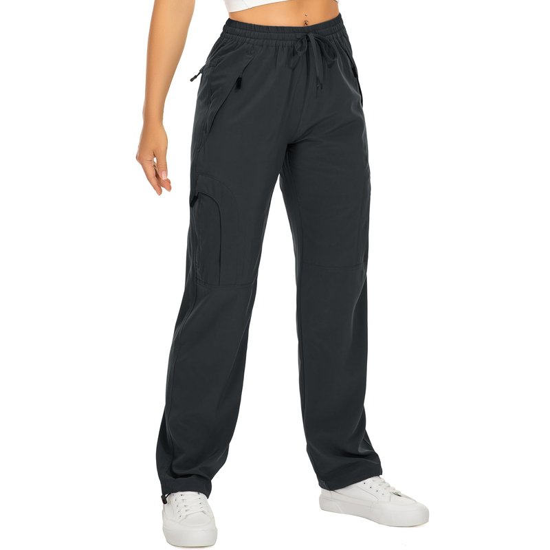 Womens Hiking Pants Quick Dry UPF 50 Lightweight Travel Golf Cargo Safari Pants Zipper Pockets,6608,Dark Grey,Petite XS