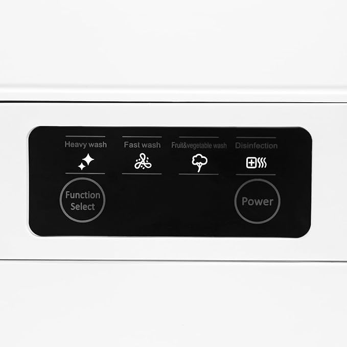 Portable Countertop Dishwasher, 4 Washing Programs Neutral Freestanding Dishwasher with 9L Built-in Water Tank, 1200W 360° Spraying Water Compact Dishwasher for Homes (1200W All White)
