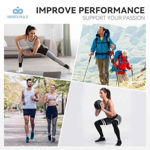 INDEEMAX 2 Pack Ankle Brace for Sprained Ankle, Arch Support Compression Sleeve Socks for Women & Men, Achilles Tendonitis Brace Wraps for Plantar Fasciitis, Foot Swelling Relief