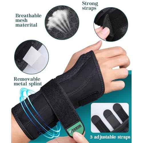 Wrist Brace for Carpal Tunnel Night Support, Adjustable Wrist Splint for Tendonitis, Arthritis, Sprains, Wrist Pain Relief, Comfortable Hand Brace for Men and Women Right Left Hand