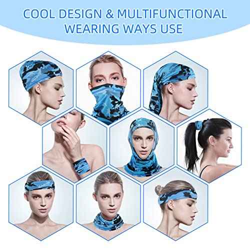 4 Pack Neck Gaiter Face Mask Scarf Masks Bandanas Breathable Outdoor Headwear Balaclavas Cover for Men Women