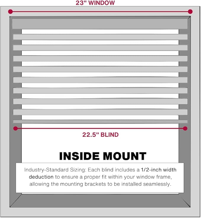 LOTUS & WINDOWARE Cordless 1" Vinyl Blind, Room Darkening, Horizontal Blinds