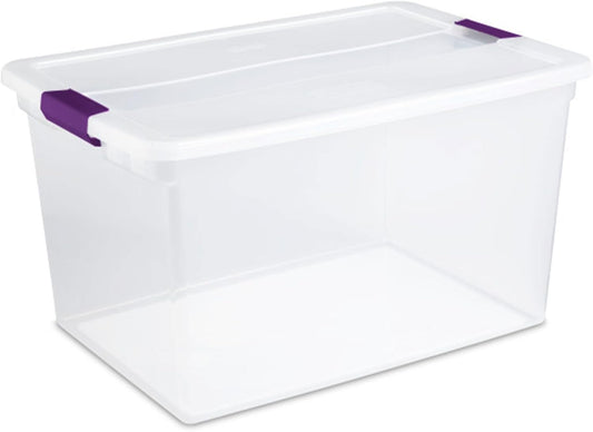 Sterilite 24-Pack 66 Quart ClearView Latch Box, Stackable Organizer Bins with Latching Lids - Clear Plastic Organization Containers for Closet, Bedroom, Shelving Units and Everyday Home Storage