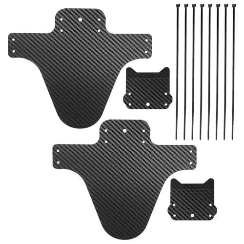 2 Sets Mountain Bike Fender Rear and Front Compatible Bicycle Mudguard Adjustable 29" Plus Size with 15 Cable Ties for Fat Bike Wheel Sizes and All Disc Brake Bicycles