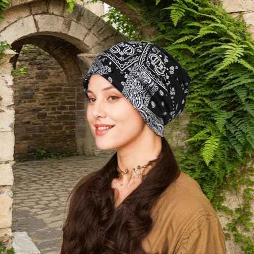 4 Pieces Soft Cotton Beanie Turban for Women, Chemo Head Scarf Hats, Elastic Hair Wraps, Cancer Headwear Covers