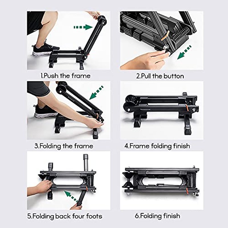 Sports Foldable Alloy Bicycle Stand Bike Floor Parking Rack Steady Wheel Holder Fit 20"-29" BikesIndoor Home Garage Cycling Storage Organizer Cycle Tires Rack Holder for Mountain and Road Bike