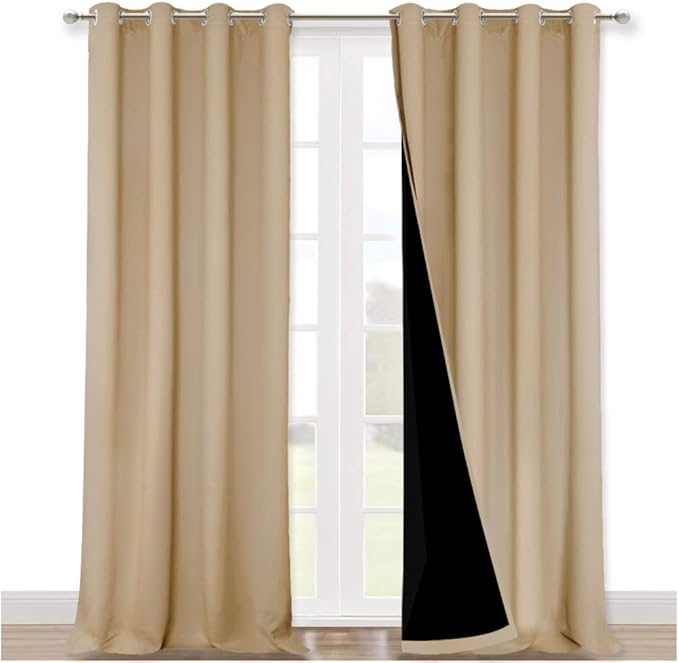 NICETOWN Full Shading Curtains 90 inches Long 2 Panels Set