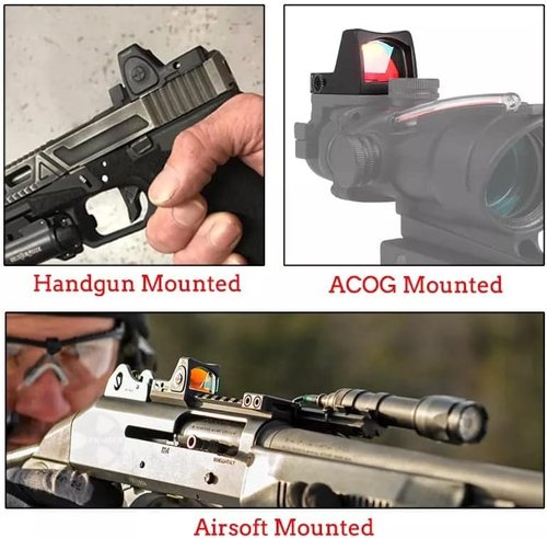 GOTICAL CNC-Machined Fiber Optic Handgun Sights - Front & Rear for Glock Pistols | Mini Red Dot Sight