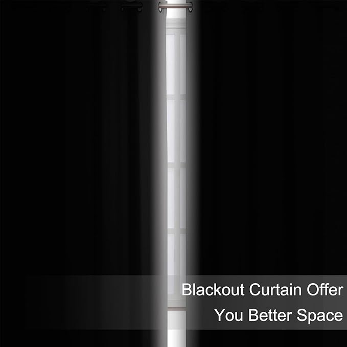 LEMOMO Blackout Curtains 52 x 90 Inch Long Light Grey Curtains Set of 2 Panels