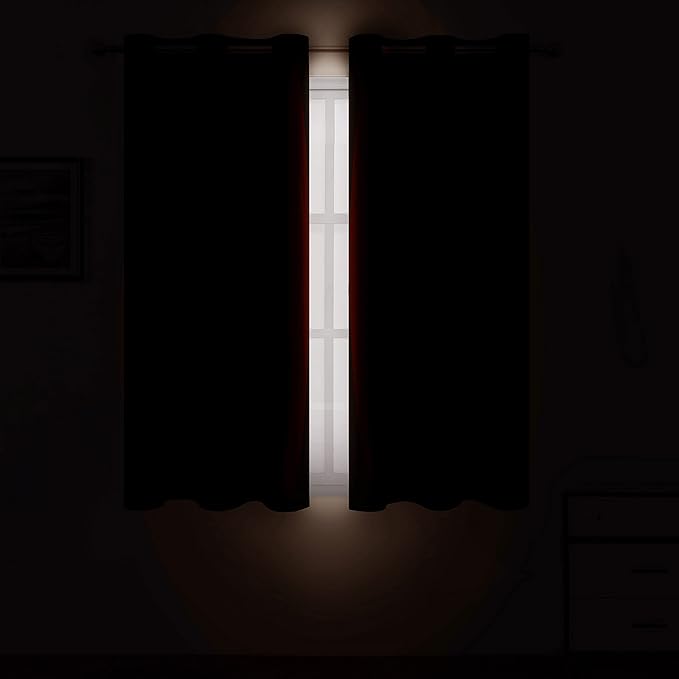 LEMOMO Chocolate Brown Blackout Curtains 38 x 54 Inch Length/Set of 2 Curtain