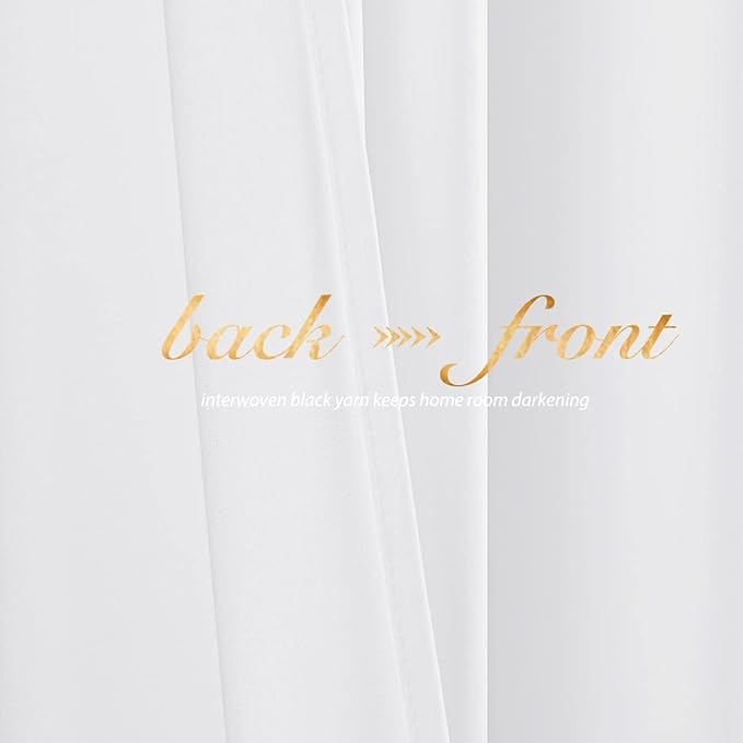 NICETOWN Insulated White Velvet Curtains