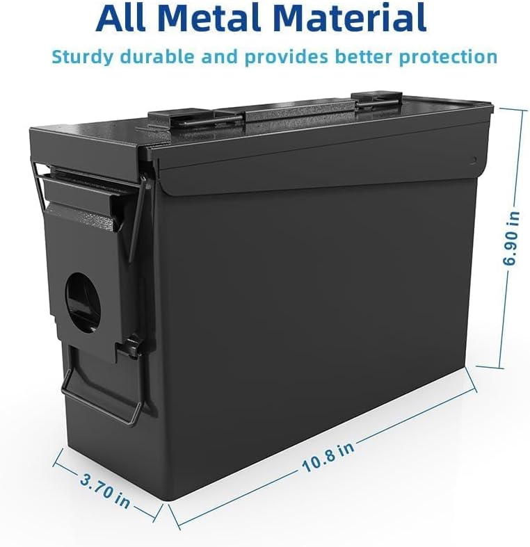 PATRON Metal Ammo Can - Waterproof Storage Box for 30 & 50 Caliber Rifle Ammunition | Black or Green