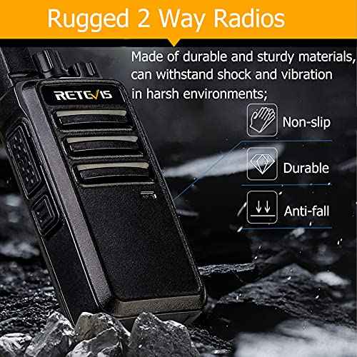Retevis RT68 Walkie Talkies for Adults, 2 Way Radios Long Range, Hands Free, 1200mAh Battery, Portable Walkie Talkie Rechargeable with USB Charging Base, for Hunting Hiking (4 Pack)