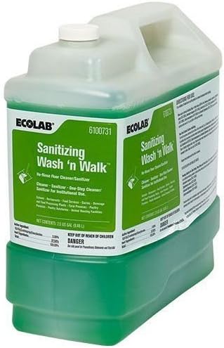 Ecolab 6100731 Sanitizing Wash ‘n Walk No-Rinse Floor Cleaner/Sanitizer - 2.5 Gallon