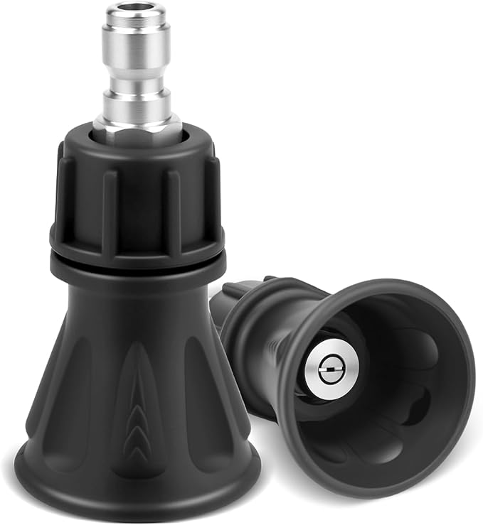 40 Degree Pressure Washer Nozzle - Stainless Steel, Pressure Washer Nozzles Guard, 1/4" Quick Connect, High-Efficiency Pressure Washer Nozzle Tips with Rubber Guard (4.0 Orifice)