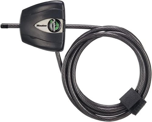 Master Lock Black Python Bike Lock - 6 Feet Adjustable Metal Cable with Weather Resistant Coating